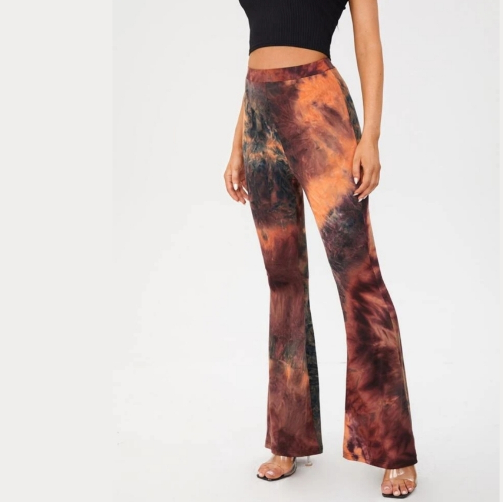 SHEIN Tall Tie Dye Flare Leg Pants